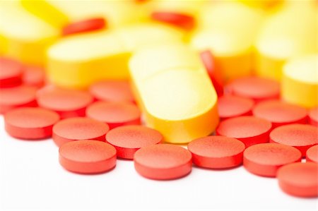 Medicinal pills piled up a bunch of closeup Stock Photo - Budget Royalty-Free & Subscription, Code: 400-05728212
