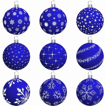 simsearch:400-04411980,k - Set of Christmas (New Year) balls for design use. Vector illustration. Fotografie stock - Microstock e Abbonamento, Codice: 400-05728485