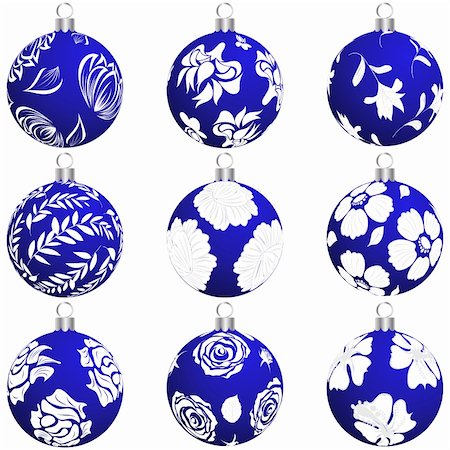 simsearch:400-04075707,k - Set of Christmas (New Year) balls for design use. Vector illustration. Stock Photo - Budget Royalty-Free & Subscription, Code: 400-05728486