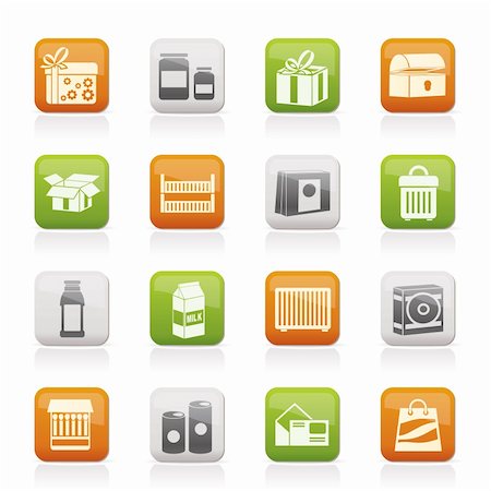 different kind of package icons - vector icon set Stock Photo - Budget Royalty-Free & Subscription, Code: 400-05728516