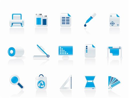 Commercial print icons - vector icon set Stock Photo - Budget Royalty-Free & Subscription, Code: 400-05728518