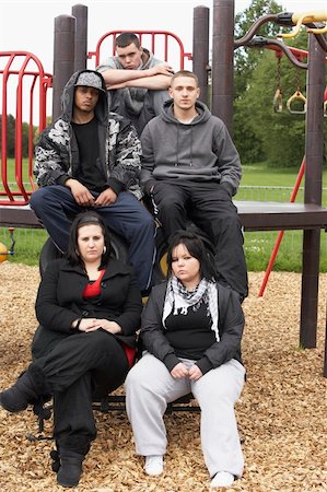 Group Of Young People In Playground Stock Photo - Budget Royalty-Free & Subscription, Code: 400-05729542
