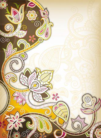 Illustration of abstract floral background. Photographie de stock - Aubaine LD & Abonnement, Code: 400-05720272