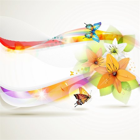 simsearch:400-06103276,k - Colorful background with butterfly and flowers Stock Photo - Budget Royalty-Free & Subscription, Code: 400-05720649