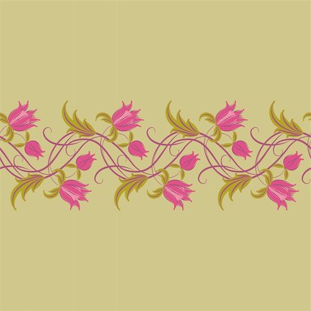 Flowers on a background. Floral design, in vintage style. Seamless pattern. Stock Photo - Budget Royalty-Free & Subscription, Code: 400-05721173