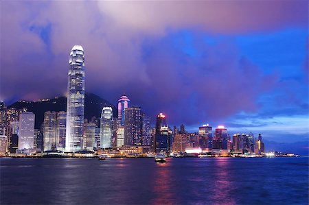 simsearch:400-05326470,k - Hong Kong night Photographie de stock - Aubaine LD & Abonnement, Code: 400-05721479