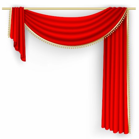 Theater stage  with red curtain. Clipping Mask. Mesh. Stock Photo - Budget Royalty-Free & Subscription, Code: 400-05721525
