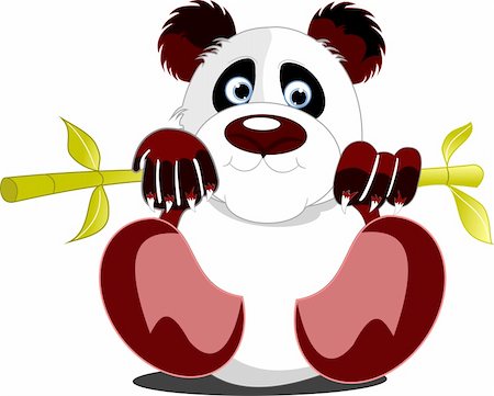 Little sitting panda. Vector illustration Stock Photo - Budget Royalty-Free & Subscription, Code: 400-05721591