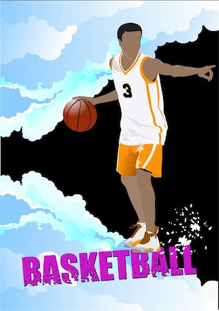 simsearch:400-06102709,k - Basketball players poster. Colored Vector illustration for designers Stockbilder - Microstock & Abonnement, Bildnummer: 400-05721734