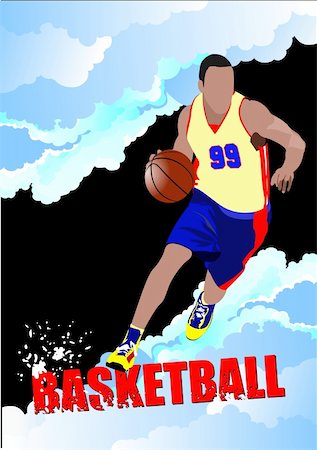simsearch:400-06102709,k - Basketball players poster. Colored Vector illustration for designers Stockbilder - Microstock & Abonnement, Bildnummer: 400-05721732