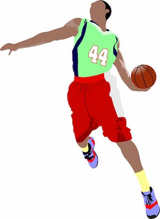 simsearch:400-06102709,k - Basketball players. Colored Vector illustration for designers Stockbilder - Microstock & Abonnement, Bildnummer: 400-05721756