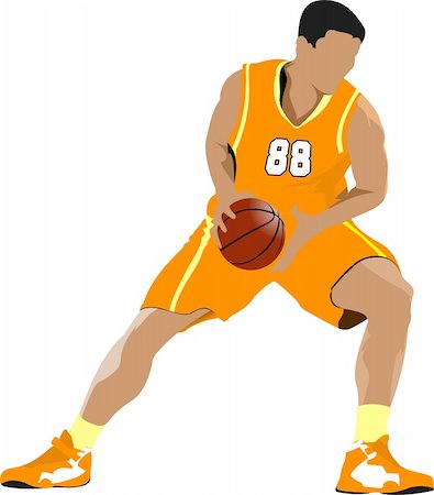 simsearch:400-06102709,k - Basketball players. Colored Vector illustration for designers Stockbilder - Microstock & Abonnement, Bildnummer: 400-05721757