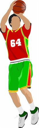 simsearch:400-06102709,k - Basketball players. Colored Vector illustration for designers Stockbilder - Microstock & Abonnement, Bildnummer: 400-05721758