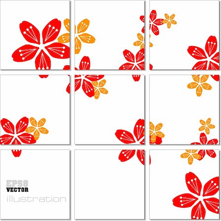 simsearch:400-04261409,k - Vector Illustration geometrical mosaic pattern with flower image Photographie de stock - Aubaine LD & Abonnement, Code: 400-05721786
