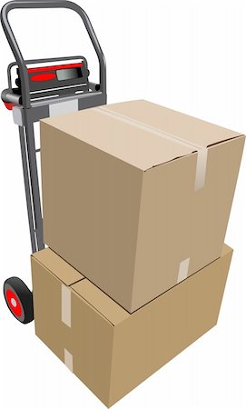 simsearch:400-04179277,k - Boxes on hand pallet truck. Vector illustration Fotografie stock - Microstock e Abbonamento, Codice: 400-05721810