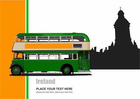 Vintage green bus illustration. Vector Stock Photo - Budget Royalty-Free & Subscription, Code: 400-05721856