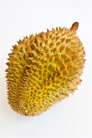 simsearch:400-09220883,k - Single whole durian isolated on white background Stock Photo - Budget Royalty-Free & Subscription, Code: 400-05721875