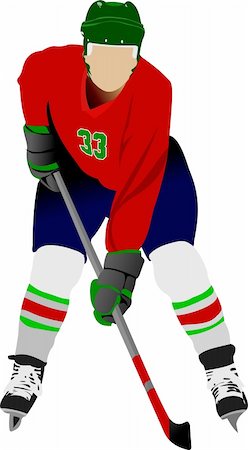 Ice hockey players. Vector illustration Stock Photo - Budget Royalty-Free & Subscription, Code: 400-05721877