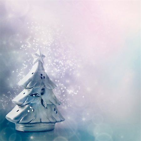 simsearch:400-09090314,k - Christmas card series. Beautiful silver tree with bokeh festive lights and copyspace. Foto de stock - Super Valor sin royalties y Suscripción, Código: 400-05722226