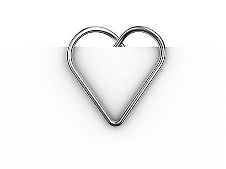 simsearch:400-04092083,k - Paper clip illustration in the form of heart on a sheet of paper Foto de stock - Super Valor sin royalties y Suscripción, Código: 400-05722944