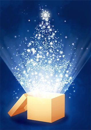 Christmas gift - vertical background with magic box Stock Photo - Budget Royalty-Free & Subscription, Code: 400-05723048