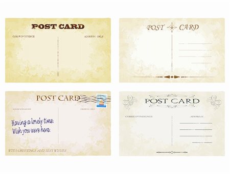 simsearch:400-05137422,k - Aged and worn old postcard illustrations. Also available as a Vector in Adobe illustrator EPS 10 format, compressed in a zip file Stock Photo - Budget Royalty-Free & Subscription, Code: 400-05723057