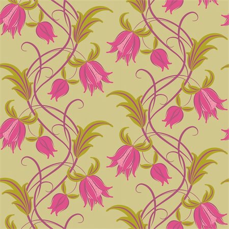 Seamless pattern. Floral design, in vintage style. Stock Photo - Budget Royalty-Free & Subscription, Code: 400-05723544