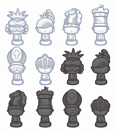 rook chess piece - cartoon chess isolated Stock Photo - Budget Royalty-Free & Subscription, Code: 400-05734021