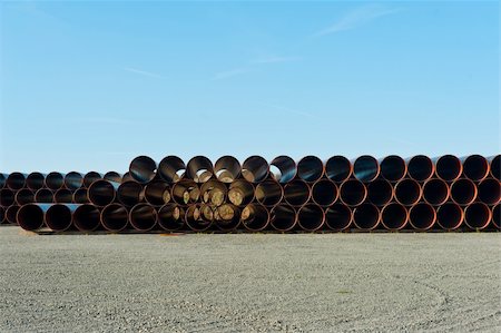 sewer - Stack of big plastic pipes ready at the construction site Stock Photo - Budget Royalty-Free & Subscription, Code: 400-05734045