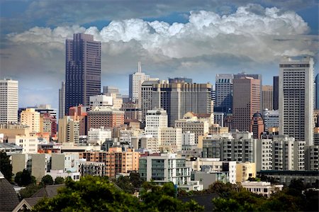 View to San Francisco with Alamo Square Fotografie stock - Microstock e Abbonamento, Codice: 400-05734090