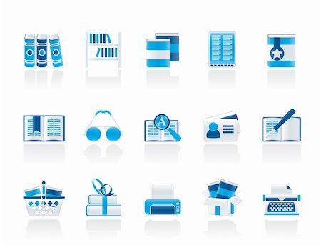 Library and books Icons - vector icon set Stock Photo - Budget Royalty-Free & Subscription, Code: 400-05734117