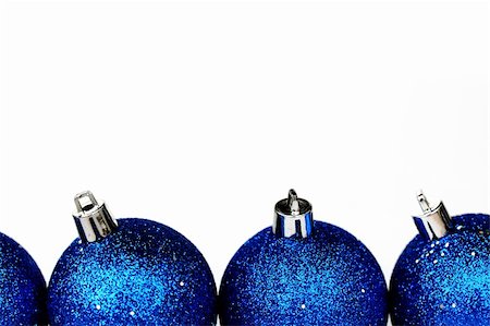 simsearch:400-05177572,k - blue christmas balls isolated on white Stock Photo - Budget Royalty-Free & Subscription, Code: 400-05734227