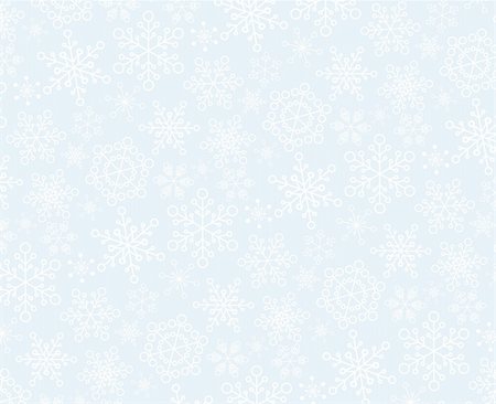 Christmas vector pattern made from white snowflakes on the light blue background Stock Photo - Budget Royalty-Free & Subscription, Code: 400-05734342