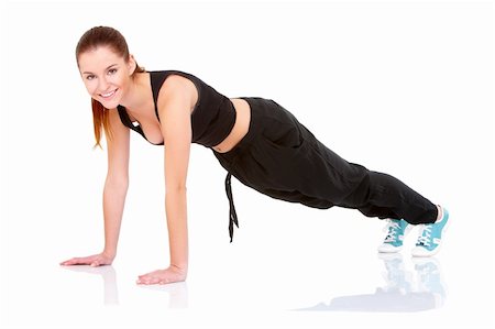 simsearch:400-05908717,k - beautiful fitness woman doing exercise on white Foto de stock - Super Valor sin royalties y Suscripción, Código: 400-05734525