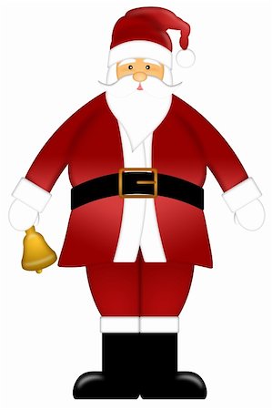 santa suit - Santa Claus Ringing Bell Colored Clipart Isolated on White Background Illustration Stock Photo - Budget Royalty-Free & Subscription, Code: 400-05734617