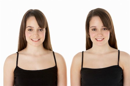 simsearch:400-05734868,k - Studio Portrait Of Teenage Twins Stock Photo - Budget Royalty-Free & Subscription, Code: 400-05734879