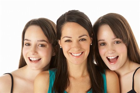 simsearch:400-05734883,k - Studio Portrait Of Three Young Women Stock Photo - Budget Royalty-Free & Subscription, Code: 400-05734873