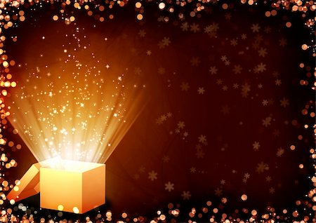 simsearch:400-06421347,k - Christmas fairy-tale. Horizontal background with magic box Stockbilder - Microstock & Abonnement, Bildnummer: 400-05735212