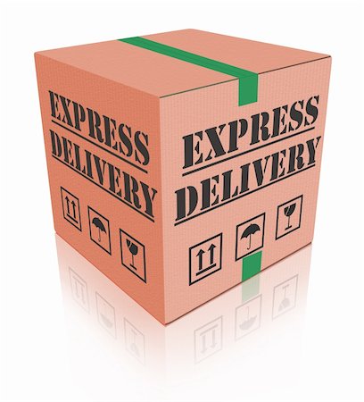 express delivery fast sending speed parcel posting cardboard box package shipment ship order Stock Photo - Budget Royalty-Free & Subscription, Code: 400-05735346