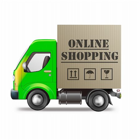 online shopping internet web shop icon package delivery shipping order Stock Photo - Budget Royalty-Free & Subscription, Code: 400-05735409