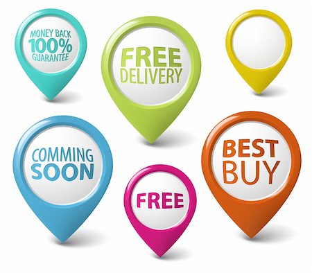 delivery business symbols - Round 3D pointer for eshop items - free delivery, best buy, guarantee Stock Photo - Budget Royalty-Free & Subscription, Code: 400-05735531