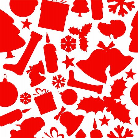 Seamless vector christmas pattern from various shapes Stock Photo - Budget Royalty-Free & Subscription, Code: 400-05735545