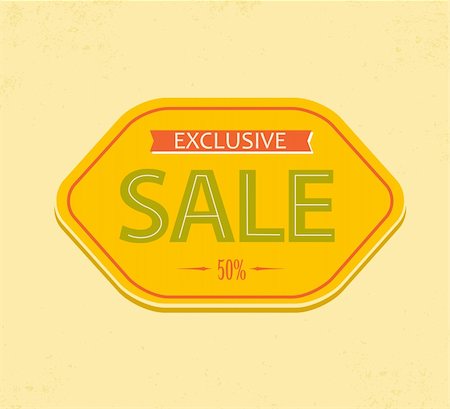 Old retro vector vintage sale label - red, yellow and green Stock Photo - Budget Royalty-Free & Subscription, Code: 400-05735546