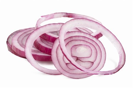 Sliced red onion on white background Stock Photo - Budget Royalty-Free & Subscription, Code: 400-05735705