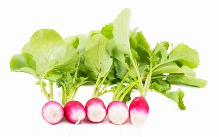 simsearch:400-07422782,k - A bunch of fresh garden radishes over white background Photographie de stock - Aubaine LD & Abonnement, Code: 400-05735711