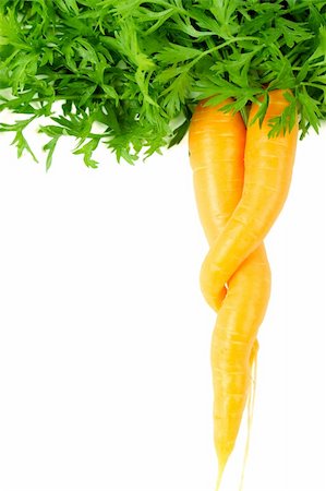 simsearch:400-03964348,k - Fresh pair of carrots on white background Stockbilder - Microstock & Abonnement, Bildnummer: 400-05736005