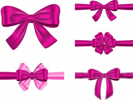 simsearch:400-06199913,k - Vector set of violet gift ribbons with bows for card and decorations Stock Photo - Budget Royalty-Free & Subscription, Code: 400-05736158