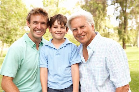 Grandfather With Father And Son In Park Stock Photo - Budget Royalty-Free & Subscription, Code: 400-05736200