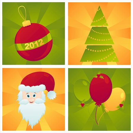 simsearch:400-05725983,k - set of 4 colorful christmas backgrounds Stock Photo - Budget Royalty-Free & Subscription, Code: 400-05736230