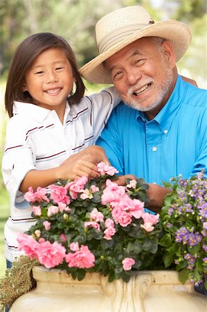 Grandfather And Grandson Gardening Together Stock Photo - Budget Royalty-Free & Subscription, Code: 400-05736522